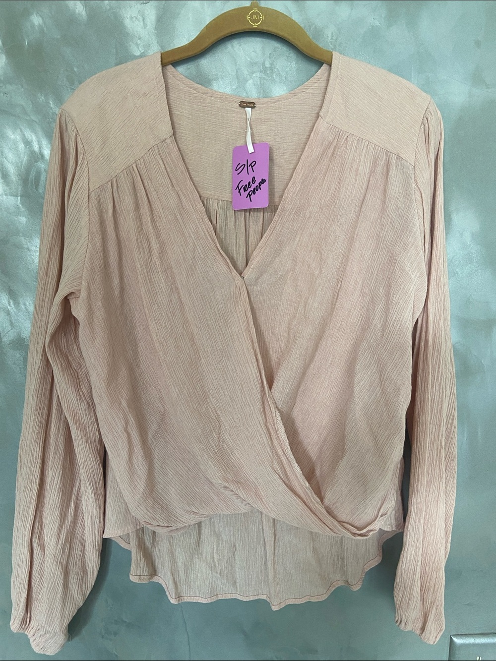 Free People Blush Wrap-Style Blouse
